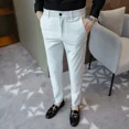 thumbnail image 2 of Pantalones a rayas para hombre, rectos, tallas grandes, trajes para hombre, pantalones, ropa de primera calidad, elegantes, vintage, antiarrugas, pantalones de vestir, 2 of 5
