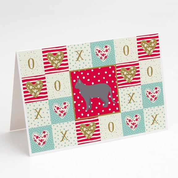 Korat #2 Cat Love Greeting Cards and Envelopes Pack of 8