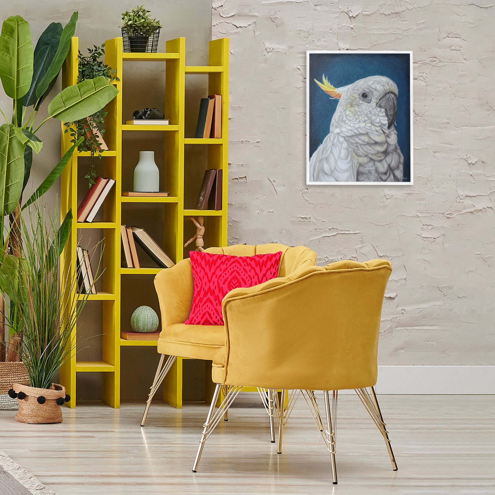 Stupell Industries Traditional Cockatoo Visage Animals & Insects Painting White Framed Art Print Wall Art, 16 x 20