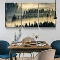 thumbnail image 3 of 3 Panels Canvas Wall Art Misty Forests of Evergreen Coniferous Trees in an Ethereal Landscape Painting Artwork for Home Decor Stretched and Framed Ready to Hang - 12"x16"x3 Panels, 3 of 5
