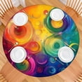 thumbnail image 2 of Colorful Tie Dye Circular Spiral Pattern Round Fitted Tablecloth with Elastic Edge,Dining Table Cover Waterproof,Outdoor Round Tablecloth for Camping,Dining,Indoor and Outdoor, 2 of 7