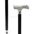 thumbnail image 5 of Decorated Premium Designer's Black Sturdy Walking Stick with Nickel Plated Brass Handles for Men & Women by Nagina International, 5 of 6