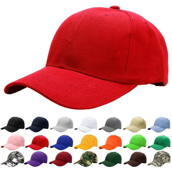 Plain Baseball Dad Cap Adjustable Size for Running Workouts and Outdoor Activities Red