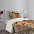 thumbnail image 5 of Ambesonne Outhouse Quilted Bedspread Set 2 Pcs, Olive Trees, Twin Size, Dark Green Caramel, 5 of 6