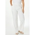 thumbnail image 5 of Jessica London Women's Plus Size Lightweight Linen-Blend Straight-Leg Pants, 5 of 5