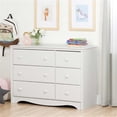 thumbnail image 4 of Pemberly Row Commode-Table à Langer Contemporaine en Bois à 6 Tiroirs, Blanc Pur, 4 of 6