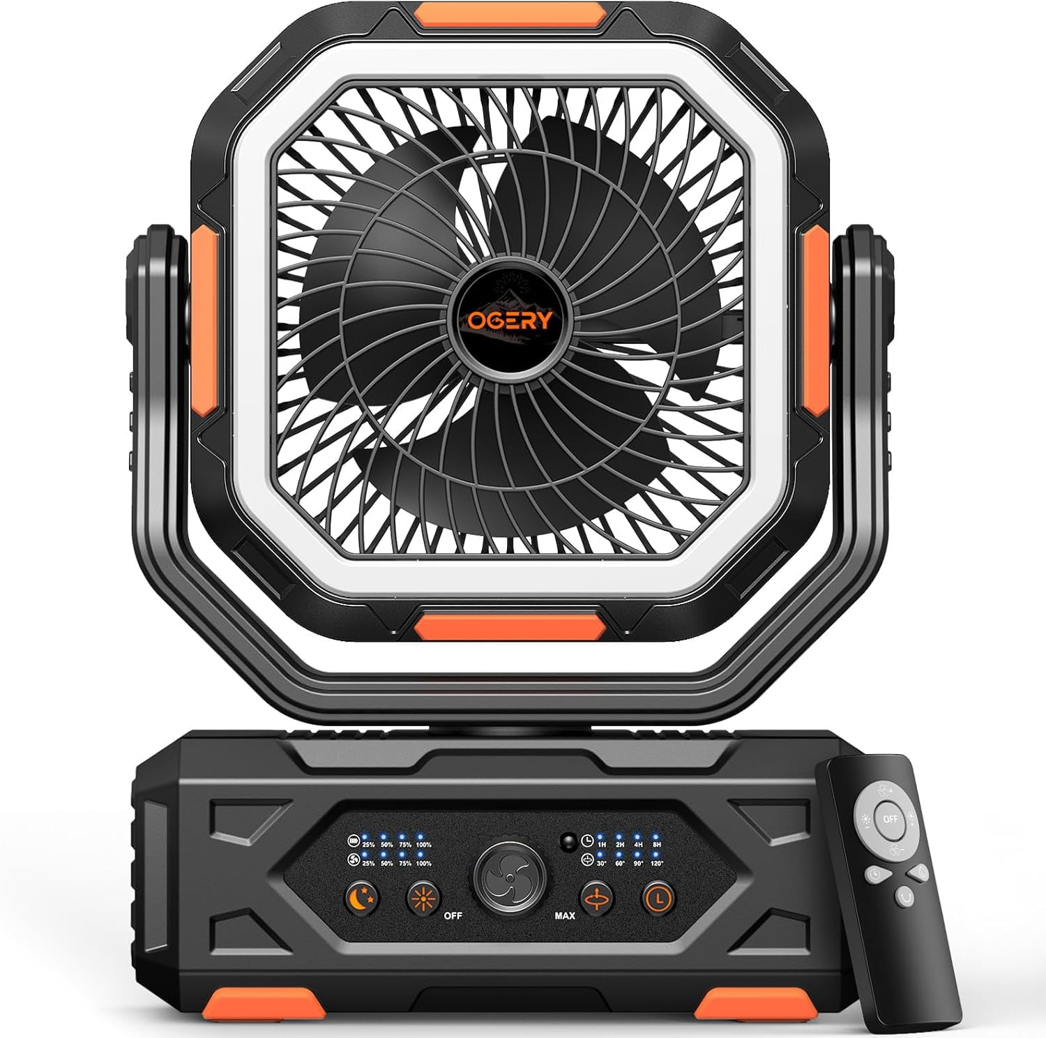 2025 Upgraded Camping Fan, Portable Rechargeable Fan with 20000mAh Battery Powered, Stronger Wind, Stepless Speed Regulation, Fast Charging for Tent, Travel, Car, Outdoor Camping Essentials