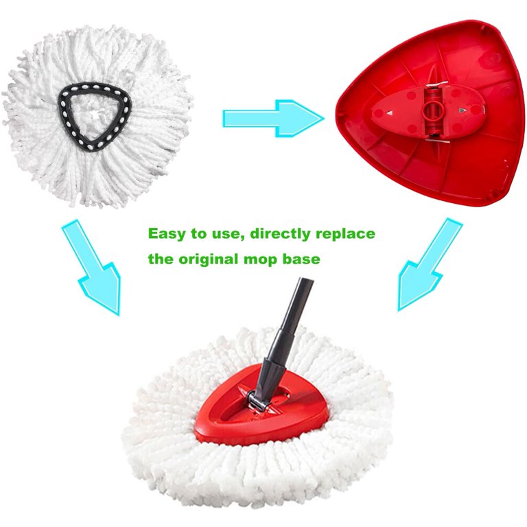 Tête De Brosse Rotative De Rechange Pour Balai Vileda – Compatible EasyWring, Triangulaire, Nettoyage Puissant