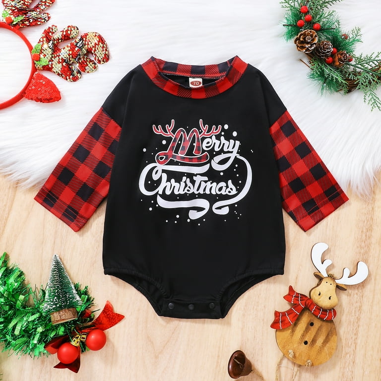 Tiny Cutey Newborn Toddler Baby Boy Christmas Clothes Long Sleeve