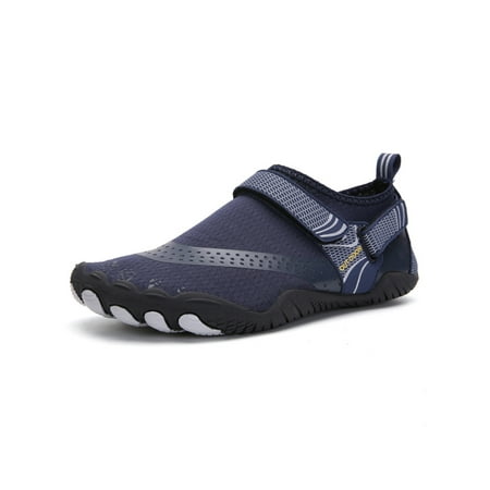 

SIMANLAN Womens Mens Water Shoes Magnetic Aqua Socks Rubber Sole Beach Shoe Girls Boys Breathable Athletics Unisex Quick Dry Barefoot Dark Blue 10C