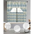 thumbnail image 3 of Blue Green Geometric Kitchen Curtains Sets 24 Inch Length with Valance, Southwest Ethnic Country Swag Valances and Tiers Curtain Set Drapes Swag Curtains for Living Room, Bathroom, Bedroom, Cafe, 3 of 6