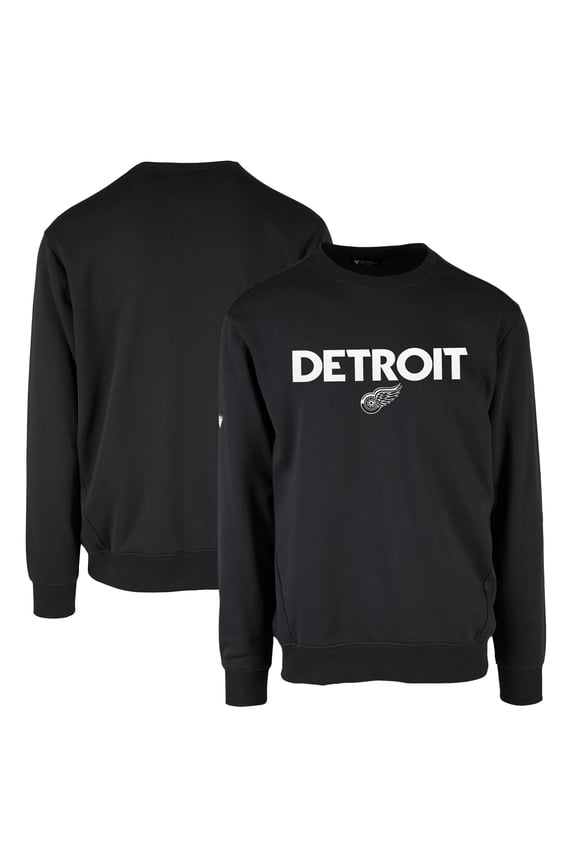 Men's Levelwear Black Detroit Red Wings Zane City Capsule Pullover Sweatshirt