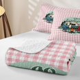 thumbnail image 4 of Erosebridal Camping Camper Bed Spread Queen For Travel Trailers Bed Spread Queen,Classic Geometric Checkered Queen Coverlet Set For Girls Kids,3 Pieces, 4 of 7