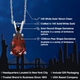 thumbnail image 2 of Gem Stone King 14K White Gold Red Garnet and Black Diamond Pendant Necklace for Women | 3.20 Cttw | Gemstone January Birthstone | Pear Shape 12X8MM | With 18 inch Chain, 2 of 6