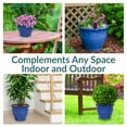 thumbnail image 4 of Sunnydaze Studio 15" x 15" x 12.5" Round Imperial Blue Ceramic Outdoor Planter, 4 of 13