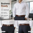 thumbnail image 2 of Men's Automatic Ratchet Belt, 1.38" Wide PU Leather Dress Belt, No-Hole Adjustable Business Belt for Jeans and Dress Pants, Black Brown White - TRISJEM, 2 of 8