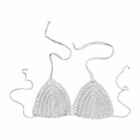 Pavied Minimizer Bras Bralettes for Women Feelingirl Bra Women s Summer Solid Color Hand Crochet Swimsuit Euramerican Swimsuit Bikini Top Seamless Bras Womens Bras White L