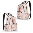 thumbnail image 2 of DISNIMO Hedgehog Strawberry Printed Backpack for Girls 17 Inch School Bags with Multiple Pockets for Kindergarten Elementary Students Lightweight Large School Backpack, 2 of 7