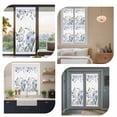 thumbnail image 7 of Spring Flowers Window Privacy Film,Vintage Blue Floral Leaves Birds Rustic Plants Static Cling UV Sun Blocking Heat Control Window Tint Day and Night,Non-Adhesive One Way Privacy Cover 35.4''x78.7'', 7 of 7