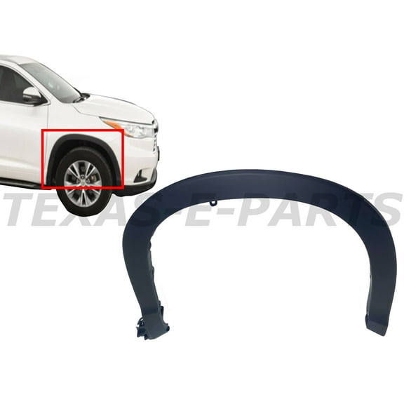 2014 2015 2016 2017 2018 2019 Compatible with Toyota Highlander Front Fender Flare Molding Trim Right Passenger Side