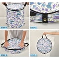 thumbnail image 4 of 50L Large Capacity Foldable Elastic Storage Basket Laundry Basket Small Blue Butterflies, 4 of 7