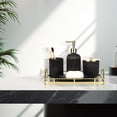 thumbnail image 2 of Set de accesorios de baño Kukikan Black Glass 4 piezas, 2 of 8