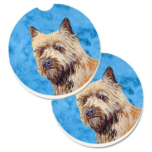 Blue Cairn Terrier Set of 2 Cup Holder Car Coaster