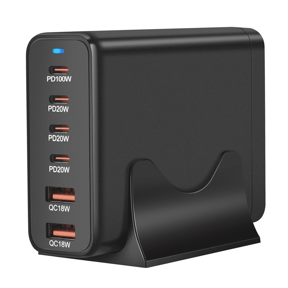 200W GaN Desktop Charger 6-Port USB Type C PD Charger Quick Charge 3.0 USB Type C Fast Charger for Phone USB Charger(US)