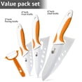 thumbnail image 6 of Ceramic Knife Set with Cover and Peeler, 3/4/6 Inch White Paring Knives for Kitchen, Ultra Sharp Kitchen Knives for Fruits Vegetables, 6 of 7