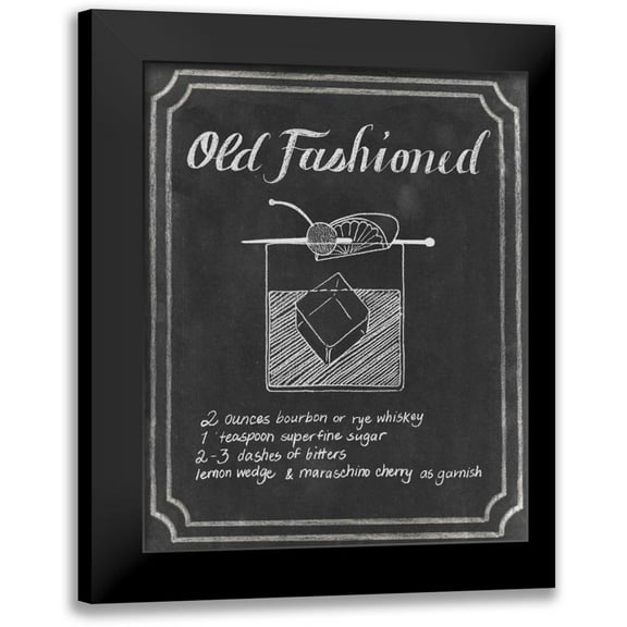Popp, Grace 12x14 Black Modern Framed Museum Art Print Titled - Chalkboard Cocktails I
