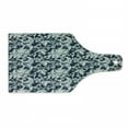 thumbnail image 1 of East Cutting Board, Floral Illustration Oriental Eastern Style with Traditional Influences, Tempered Glass Cutting and Serving Board, Wine Bottle Shape, Dark Blue Grey and Beige, by Ambesonne, 1 of 1