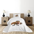 thumbnail image 4 of Ambesonne Turkey Quilted Bedspread Set 2 Pcs, Sport Themed Cartoon, Twin Size, Multicolor, 4 of 5