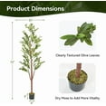 thumbnail image 3 of Hawsaiy 2 Pack 6FT Artificial Olive Tree with Natural Wood Trunk, Realistic Leaves & Fruits for Modern Home Office Living Room Decor, 3 of 10