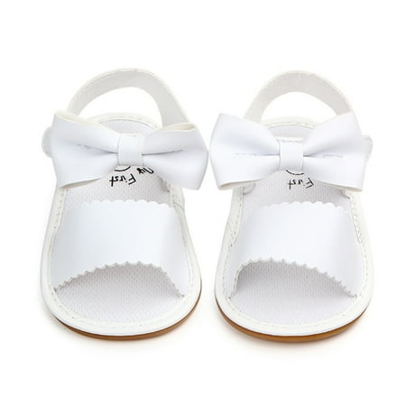 

Sunhillsgrace Baby Sandals Summer Soft Solid Baby Anti Slip Bow Girls Shoes Crib Baby Shoes Toddle Baby Shoes