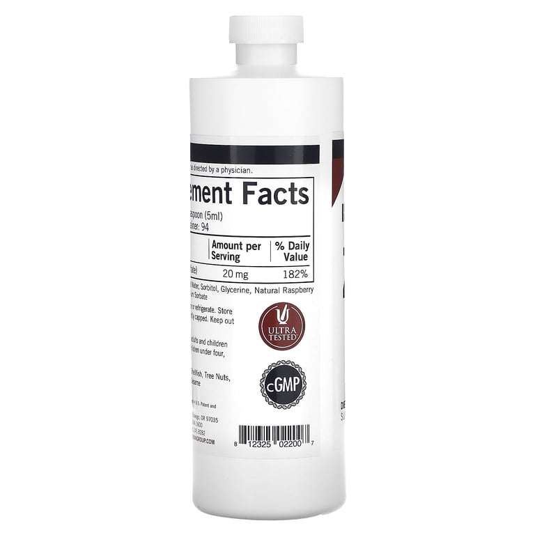 Kirkman Labs Zinc Liquid, Natural Raspberry, 16 oz (473 ml
