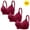 Red, variant on 3PC Mini-mizer Bras for Women Push-Up Printing Gathered Together Large Size Daily Bra Underwear No Rims