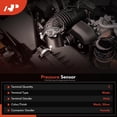 thumbnail image 2 of A-Premium Fuel Oil Pressure Sensor [4 Pins] Compatible with Cummin 8.3 liter ISC/ISL engines, 2 of 5