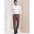 thumbnail image 3 of Unique Bargains Men's Checked Prom Trousers Regular Fit Formal Plaid Suit Pants 32 Brown, 3 of 6
