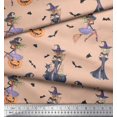 thumbnail image 2 of Soimoi Poly Georgette Fabric Magic Potion,Bat & Witch Halloween Print Fabric by Yard 52 Inch Wide, 2 of 3