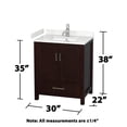 thumbnail image 4 of Wyndham Collection Sheffield 30" 2-door Wood Single Bathroom Vanity in Espresso, 4 of 4