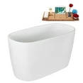 thumbnail image 6 of 47" Streamline G-98-366-BGM Soaking Glossy White Freestanding Tub and Tray With Internal Drain in Brushed GunMetal, 6 of 19