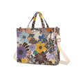 thumbnail image 7 of FORMRS Womens Corduroy Tote Bag Crossbody Shoulder Handbag with Pocket, Colorful Flowers, 7 of 7