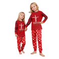 thumbnail image 6 of Yuaguia Red Matching Family Christmas Pajamas Sets, Holiday Tree Graphic Lettering Tops, Buffalo Plaid Raglan Long Sleeves, Snow Dot Pants Sleepwear for Women, Men, Kids, Baby, 6 of 8