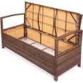 Barton AllWeather Deck Box Bench Storage with Backrest Armrest Wicker