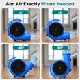 thumbnail image 3 of SereneLife Air Mover Portable Blower – 3-Speed 1000 CFM Air Dryer with Adjustable Tilt & Daisy Chain, Compact Durable Fan for Home, Garage & Work Use (Blue), 3 of 5