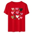 thumbnail image 4 of Tnhcen "Women's Valentine's Day Casual Short Sleeve Heart Print T-Shirt – Round Neck Holiday Gift Tops S-L Plus Size Friendly Shirts", 4 of 6