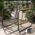 thumbnail image 4 of JXXM 3 Piece Outdoor Chair Set with Side Table, Aluminum Frame, 6.5" Thick Cushions, 24" Wide Seat for Porch Deck Backyard, White, 4 of 9