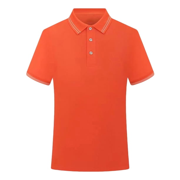 Camiseta de Manga Corta, Botón Casual Turndown Pullover T-Shirt Top de Color Sólido Hecho de Poliéster para Hombres de Verano de Uso Diario, Mangas de Mano para Hombres