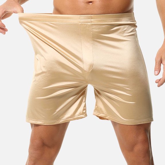 Jyeity Shorts for Men Loose Breathable Silk Home,Sporty,Mid Waist Workout Beige Shorts