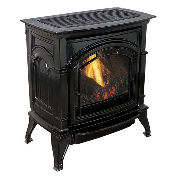 31,000 BTU Vent Free Natural Gas Stove Black Enameled Porcelain Cast
